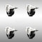 Service Caster 3 Inch 316SS Hard Rubber Wheel Swivel Bolt Hole Caster Set with Lock Brake SCC SCC-SS316BHTTL20S314-HRS-4 - alternate 1